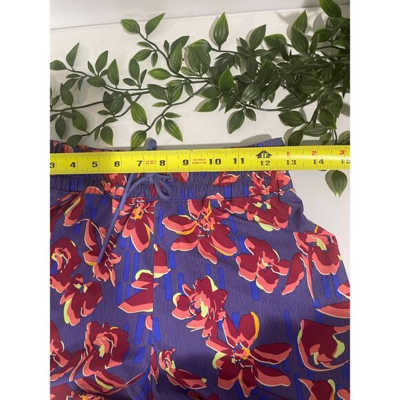Athleta Womens Floral Print Drawstring Shorts XS Polyester/Spandex Blend Purple - Picture 11 of 14